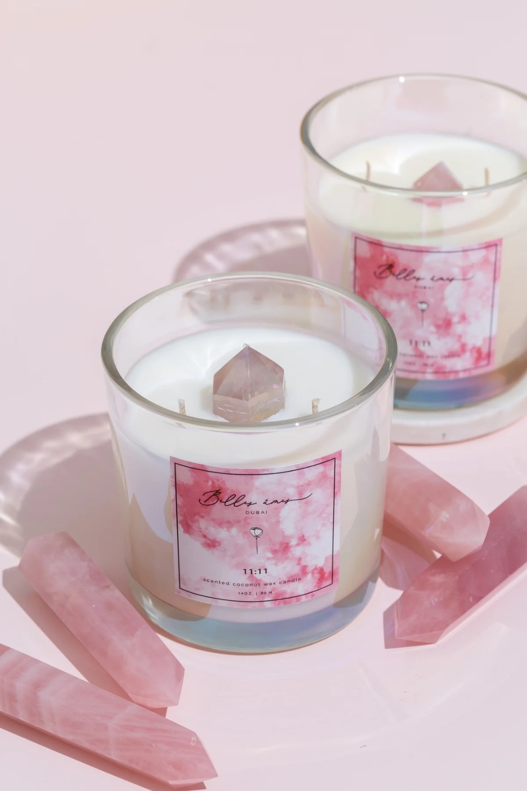 Belles Ames candle in amber vessel — private label candle manufactured in Dubai