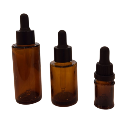 Amber Glass Dropper Bottles - Rubber Head